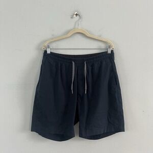 Lululemon Bowline True Navy Blue 7" Inseam Cotton Blend Shorts M7AAPS